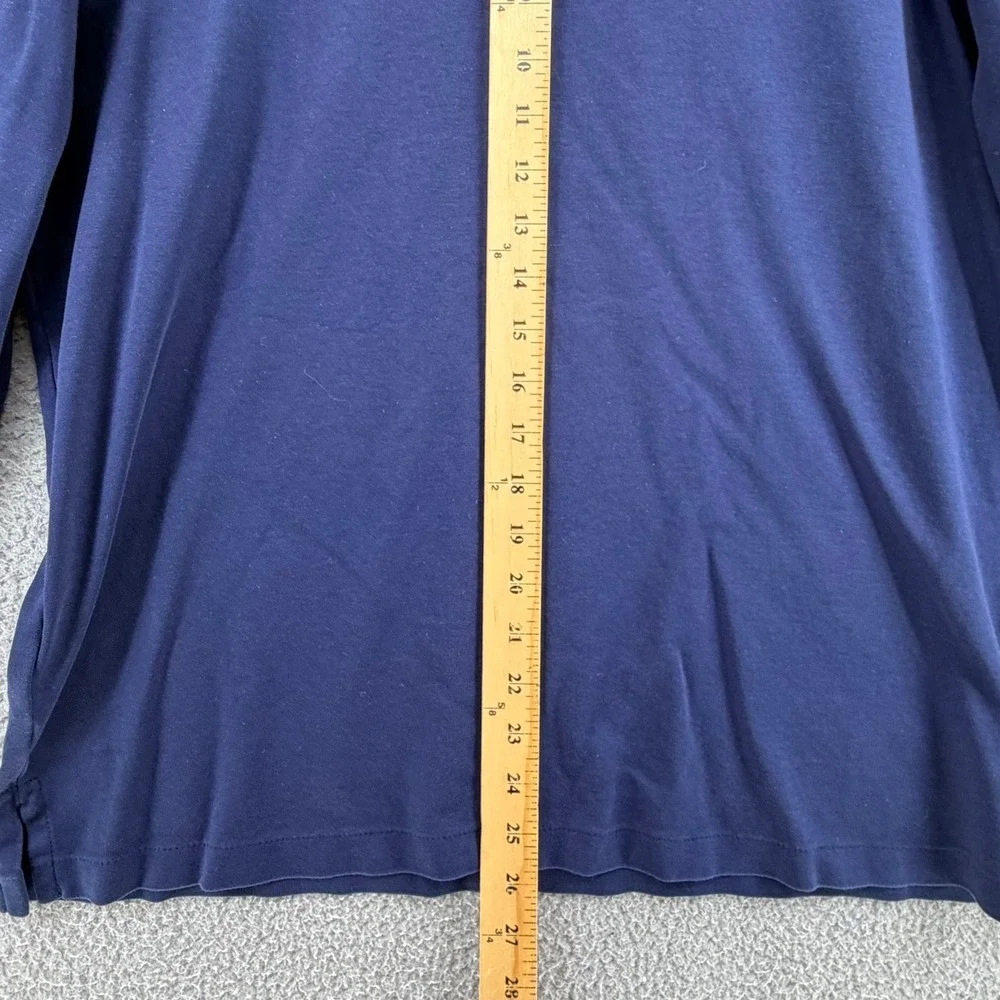 Polo Ralph Lauren Mens Large Long Sleeve Polo Shirt  Blue Classic Fit Flesh Pony